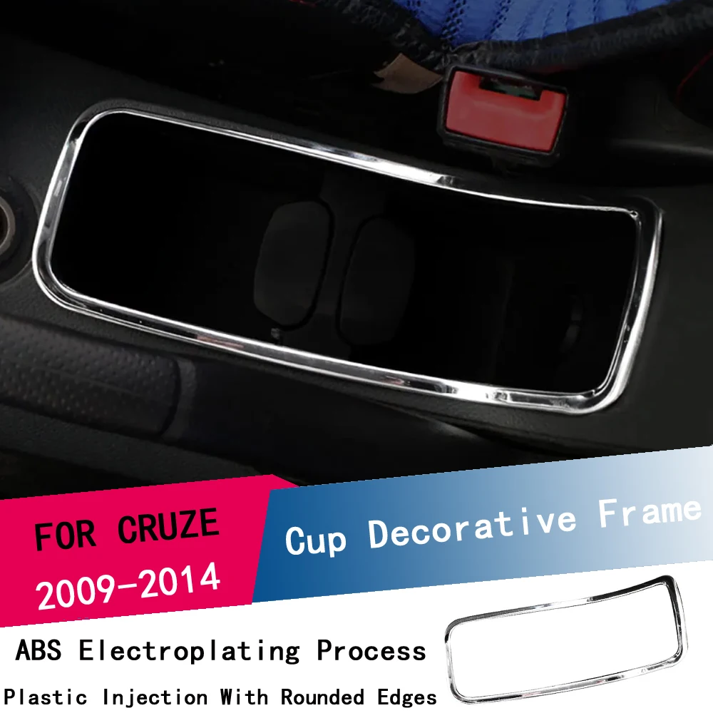 ABS Auto-Getränkehalter-Schutzring Zierblende Aufkleber für Chevrolet Cruze Limousine Schrägheck 2009-2015 Auto-Zubehör