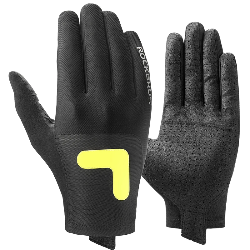 AliExpress ROCKBROS Bike Gloves Spring Summer Breathable MTB Road Bicycle Full Finger Gloves Reflective Touch Screen Sports Cycling Gloves