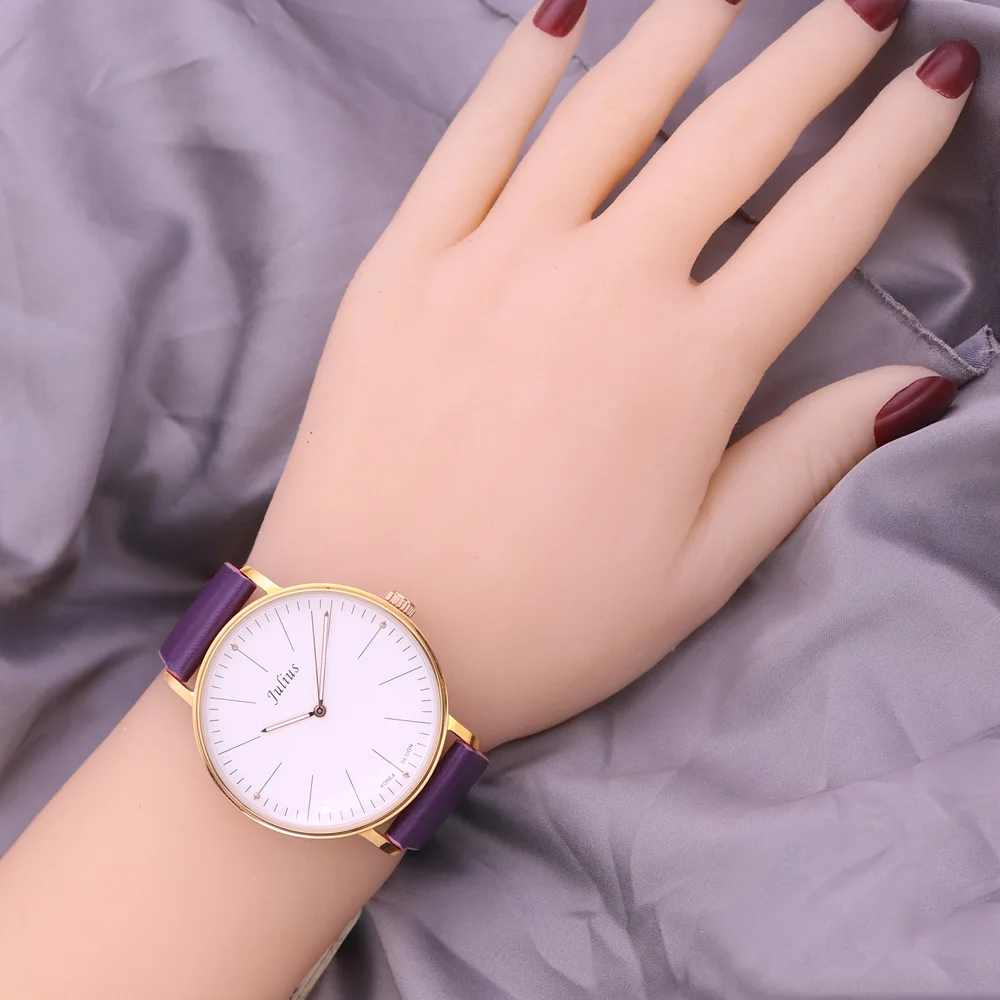 Top Julius Lady Women\'s Watch Japan Quartz Fine Fashion Hours Clock Dress Bracelet Leather School Girl Birthday Gift No Box