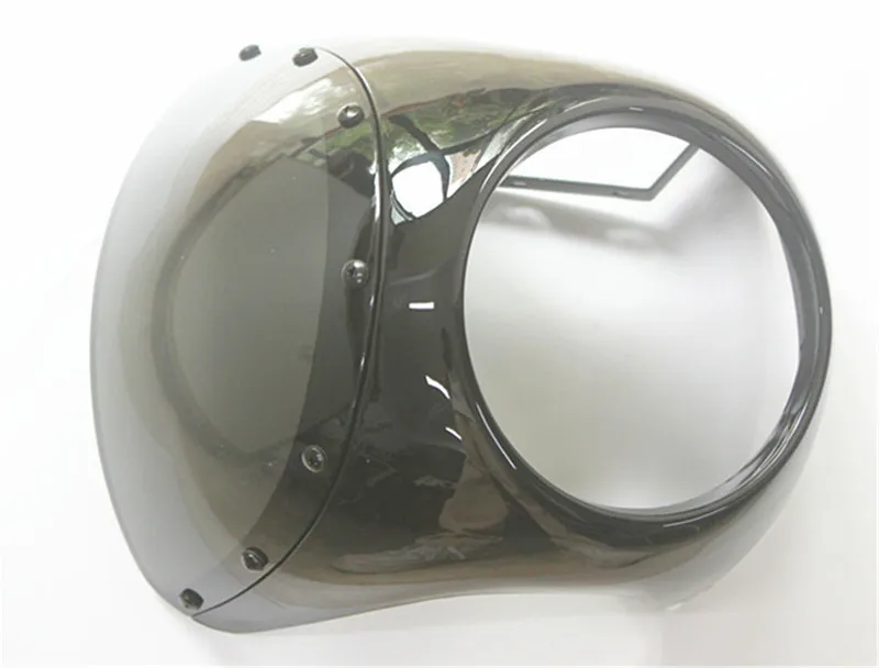

Cafe Racer Fairing Retro Motorcycle Glossy Black Headlight Fairing Mirrors Hood Vintage Universal Fit 7" Headlight Handlebar