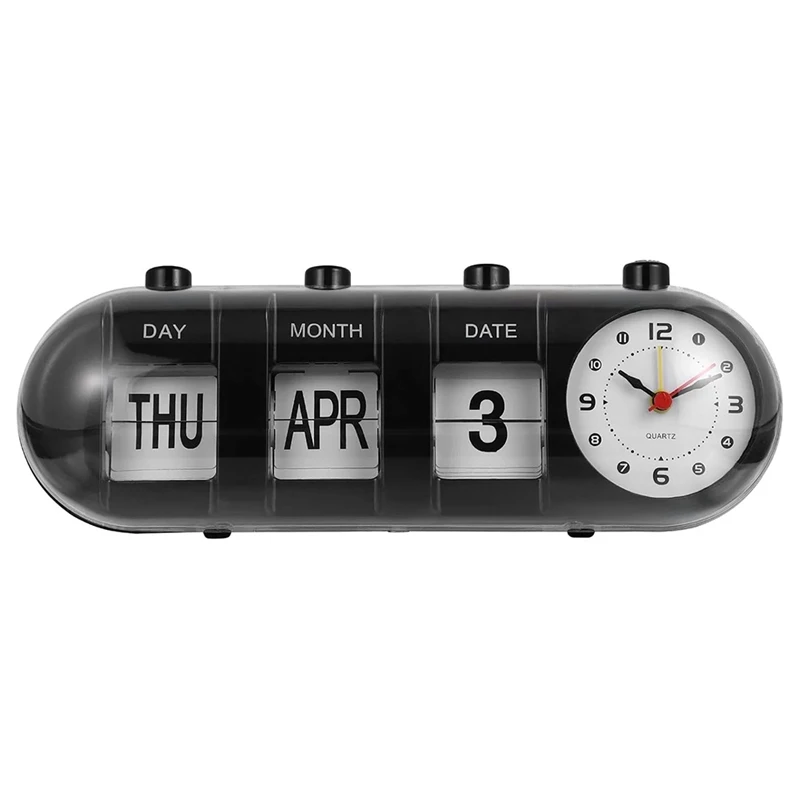 Page-Flip Clock Calendar Capsule Design Simple Wall Clock Digital Desk Clock All-Match Alarm Clock