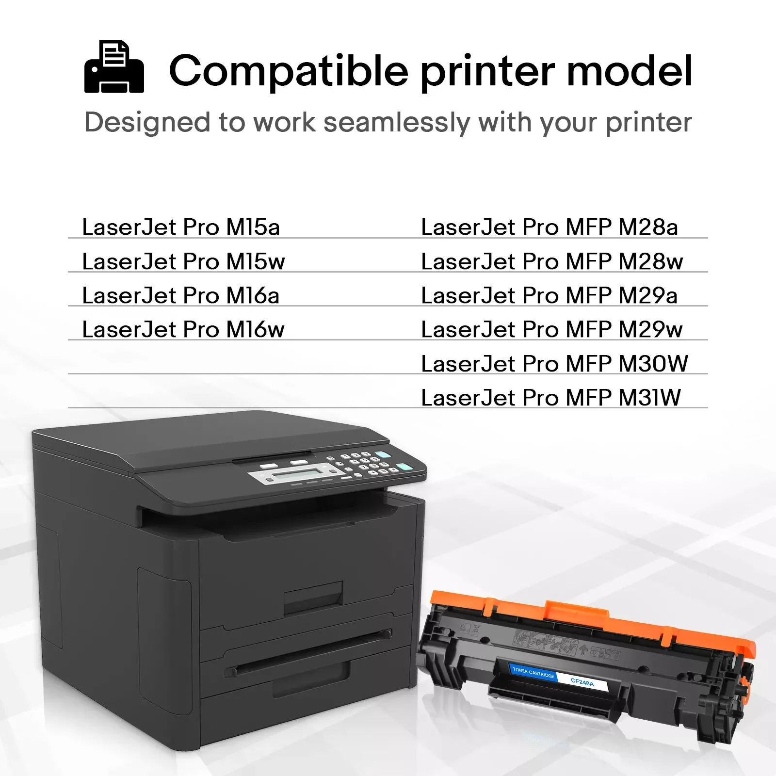 1-10PK CF248A 48A Toner Cartridge High Yield Black Toner Compatible for HP 48A LaserJet Pro M15a M16w MFP M28a M29a M29w Printer