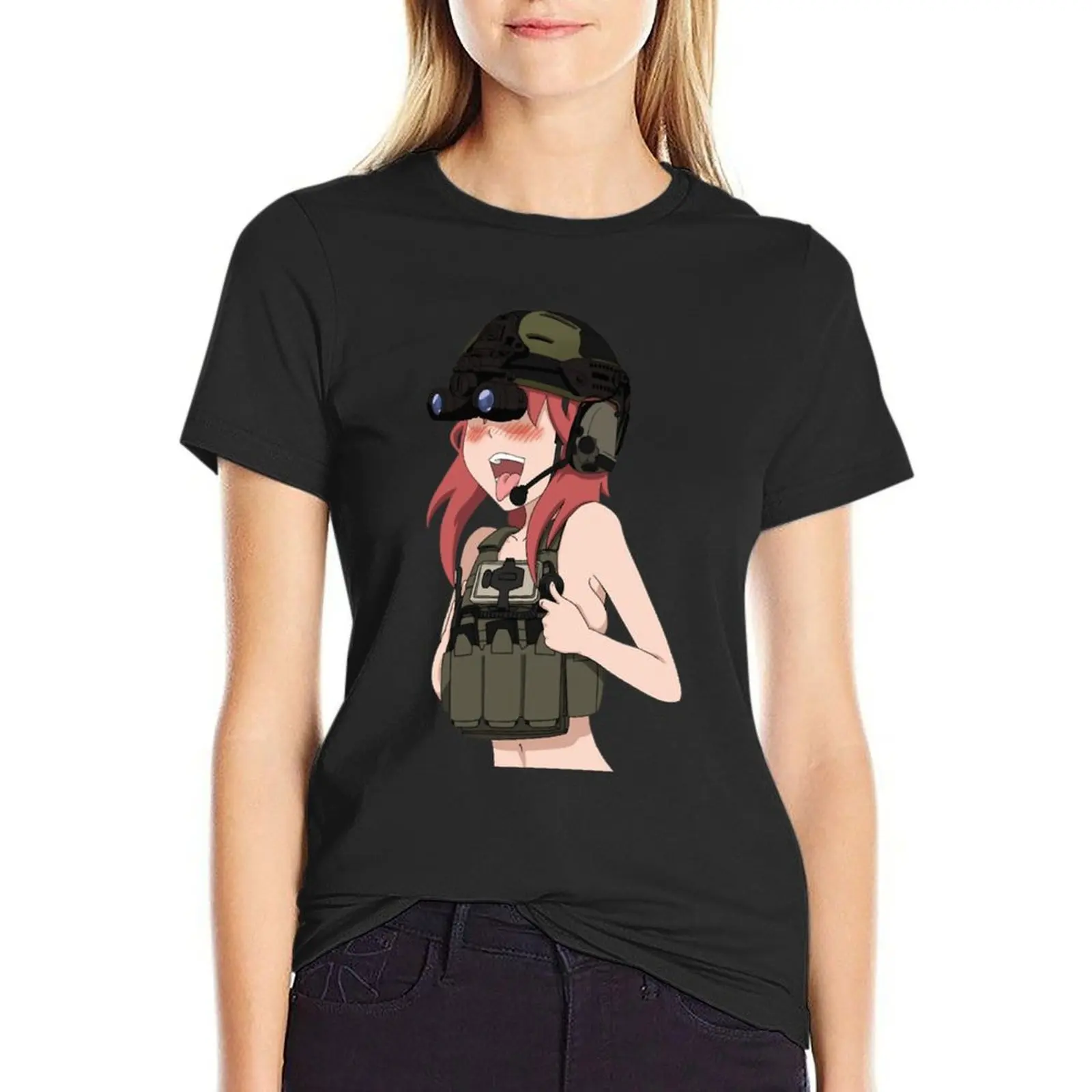 

anime nods Sticker T-Shirt customs funnys blanks Blouse cropped t shirts for Women