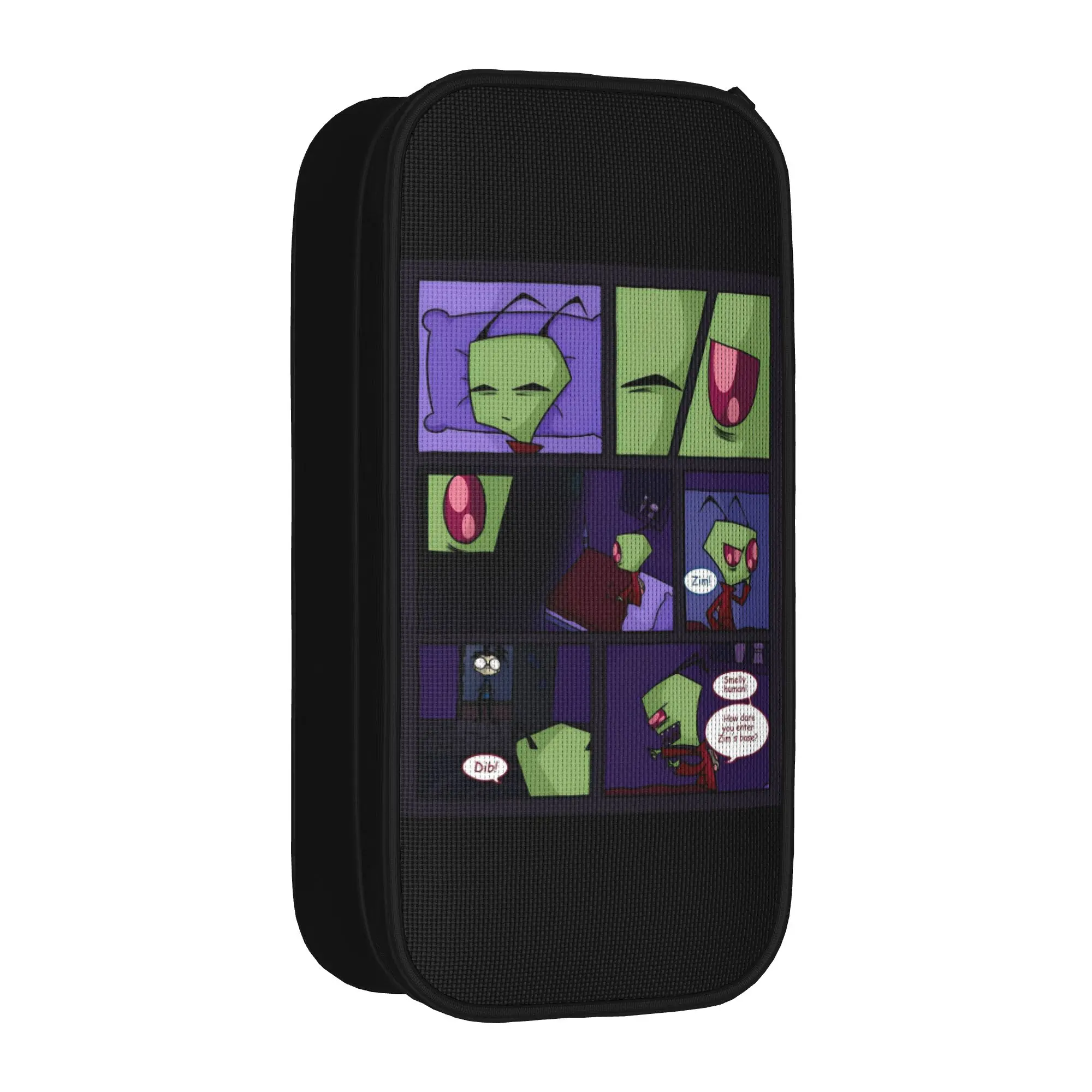 Мультяшный пенал Invader Zim Gir, забавный пенал-органайзер для ручек, сумка для девочек и мальчиков, вместительный офисный пенал на молнии