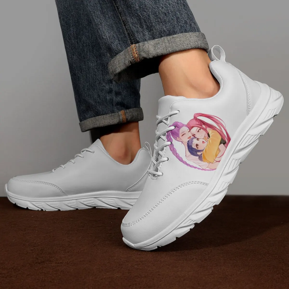 

Men's Large-sized Round-toed Katon Hunter Witch Team Animation Pattern Flat Low-top New Lace-up Flying Woven Casual Sports Shoes