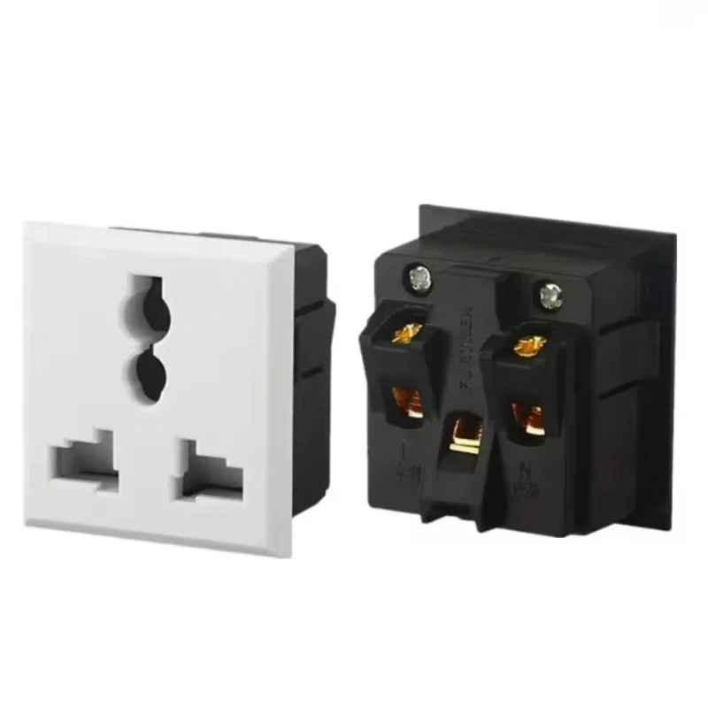 US USA UK EU Euro AU Panel Mount Snap in Universal Power Socket Outlet Receptacle Black/White Electric shock With safety door