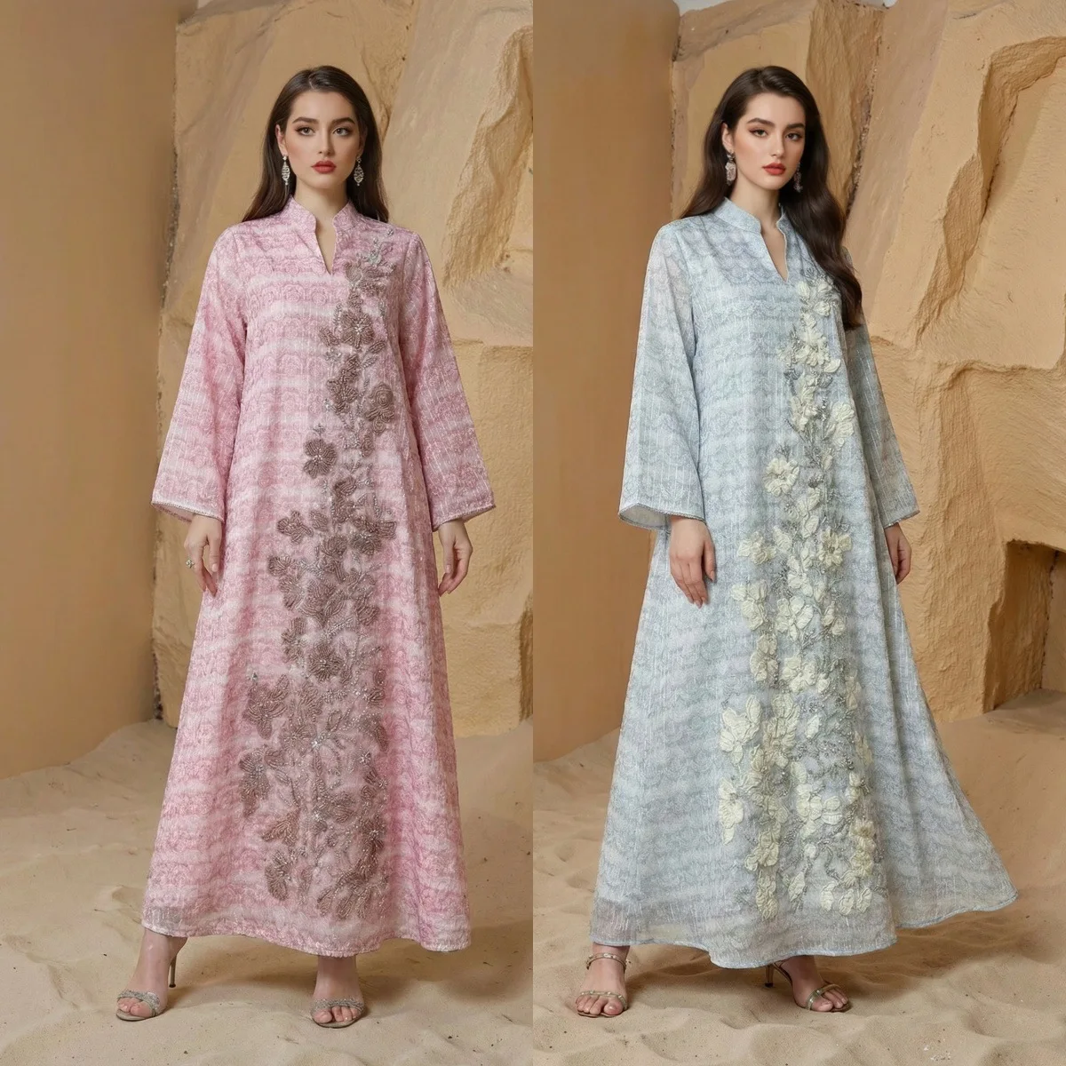 

Dress Women Eid Abaya Party Dresses Beading Dubai Vestidos Jalabiya Muslim Abayas Ramadan Kaftan Arab Long Robe Morocco 2026