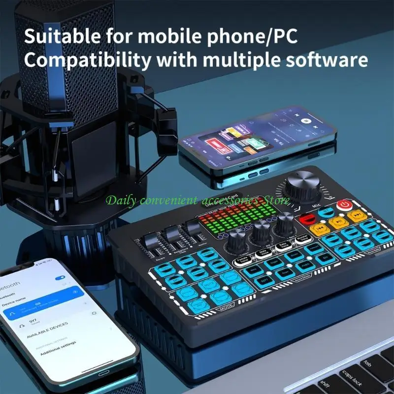 97QB Stwerts Sound Card مع Contutives Controls وظيفة المعادلات لتخصيص تجارب الموسيقى سهلة الاستخدام