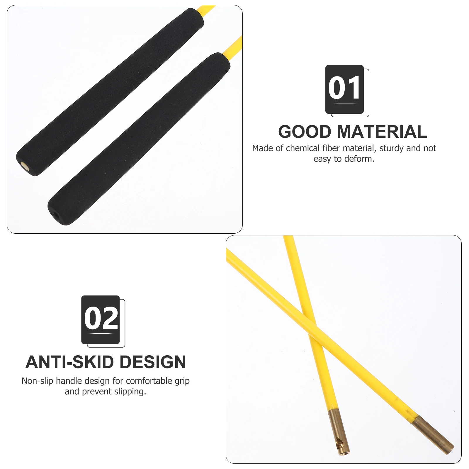 

2pcs AntiSlip Diabolo Sticks Ergonomic Handle Lightweight Bamboo Replacement Juggling Stick Elderly Child Fitness Exercise