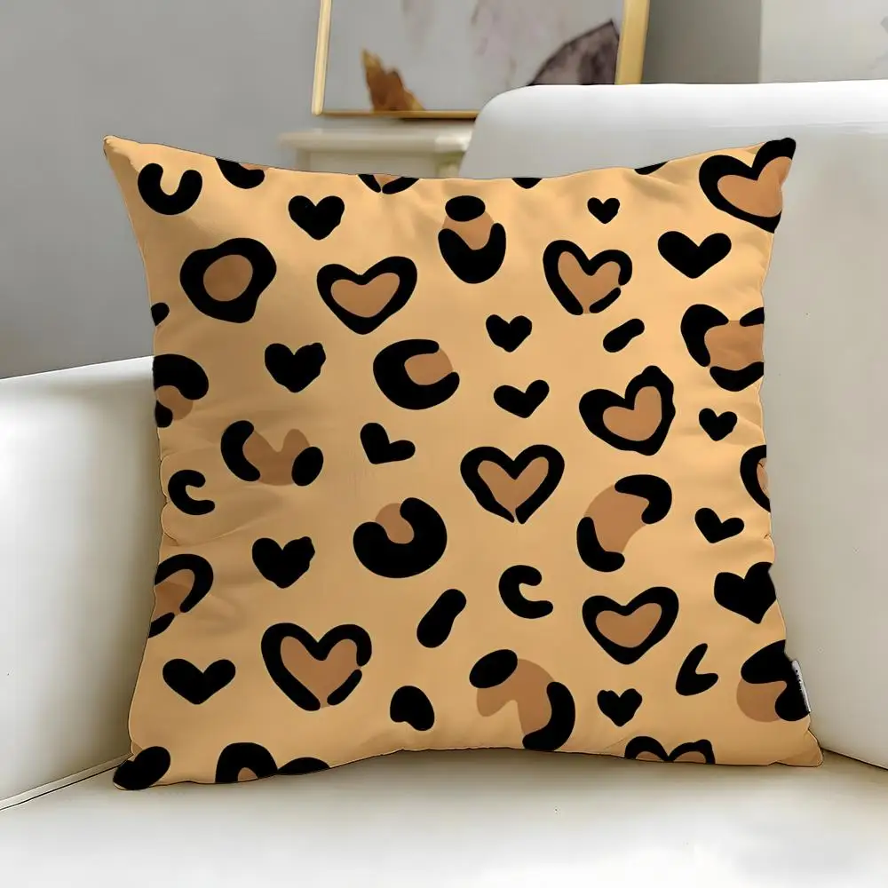 Leopard Texture Cushion Cover Soft & Easy-Wash Pillow Case – Versatile for Couch, Bed, Travel and Office