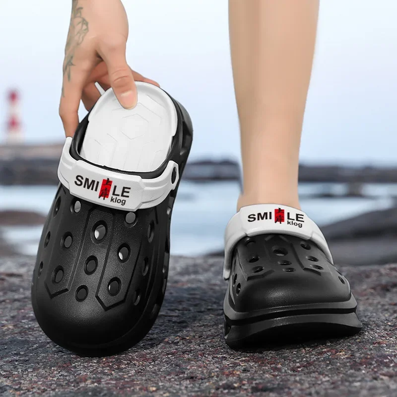 

Мужская обувь с отверстиями, летняя трендовая одежда, мягкая пляжная обувь, мужские дышащие сандалии с полыми отверстиями, обувь для пар, новинка 2023 г.