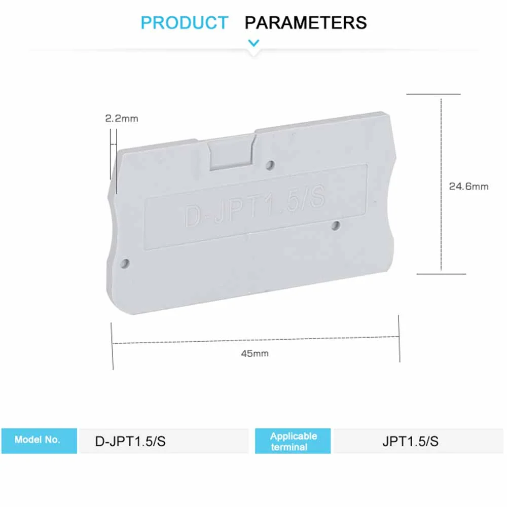 10Pcs D-PT1.5/S End Platte Abdeckung Seite Isolierte Kunststoff Bord Für PT 1,5/S Terminal Block Elektrische Zubehör D-PT 1,5 – Detail 5