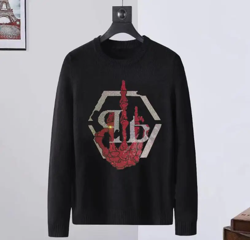 

Rhinestones Pullover sweater Summer Fashion Brand drop shipping Tops Hip Hop Casual Clothing Male