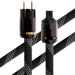 C7 HiFi Power Cable, Figure 8 Audiophile Power Cord, EU US AC Mains Cord with Pure Copper Conductor and Power Plug