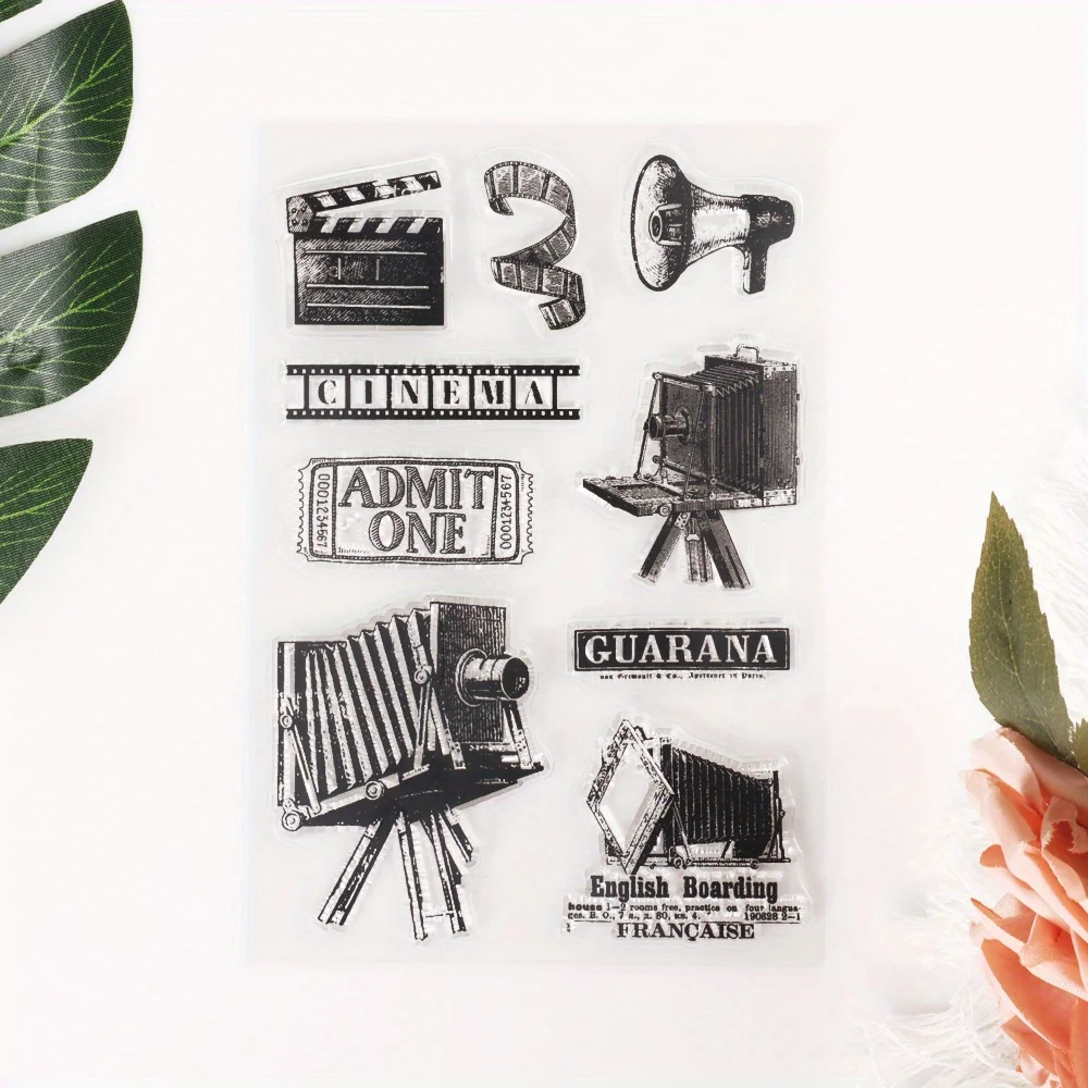 Vintage Movie Camera Video Recorder Silicone Transparent Rubber Seal Stamps for Card Making Material Scrapbooking Supplies Stamp