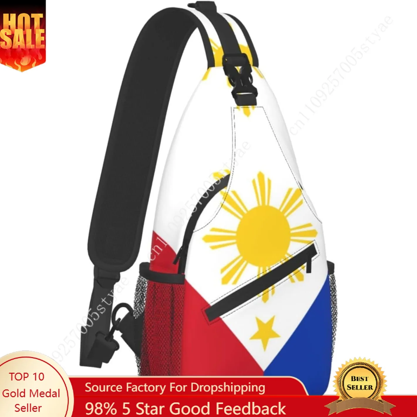 

Philippine Flag Sling Backpack Mens Womens Chest Bags Multipurpose Crossbody Sling Bag Travel Hiking Crossbody Shoulder Bags