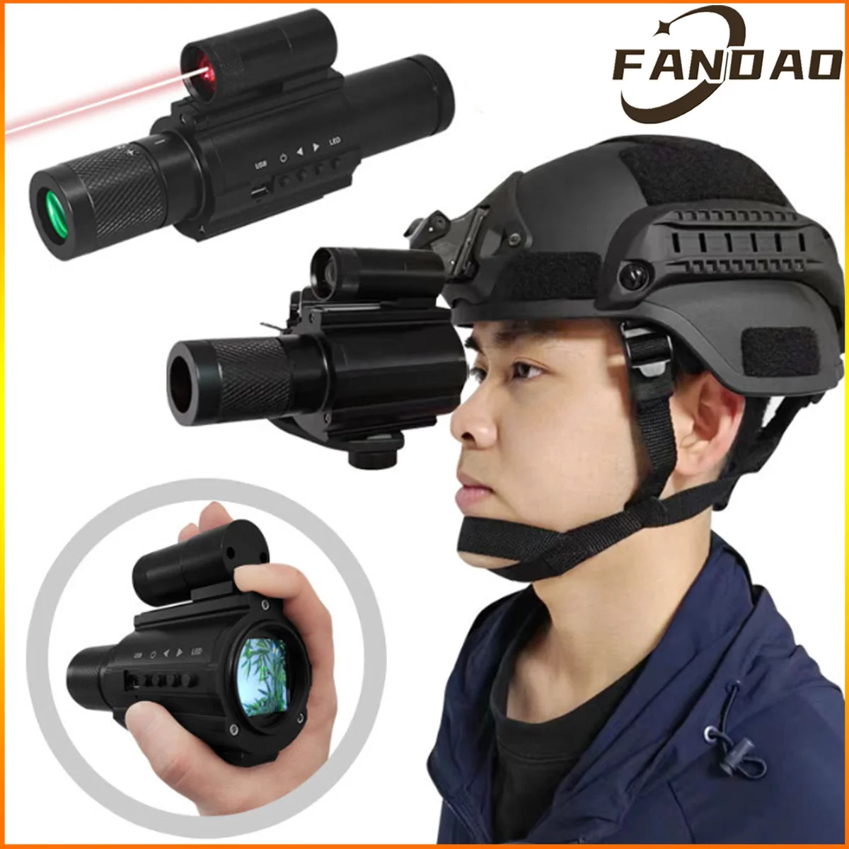 FANDAO Tactical Portable Monocular Night-Visions Sight Device Day Night Use Telescopes for Fishing Boating Wildlife hunting