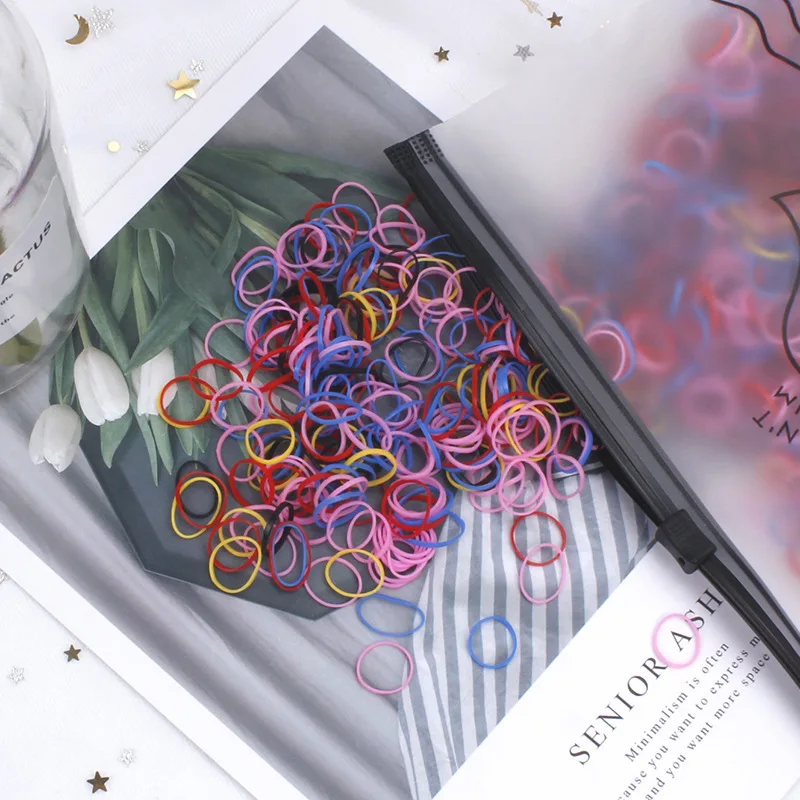 2022 Hot 1500pcs Nylon Ties Elastic Hair Bands Children Ponytail Holder Braiding Rubber Bands Headband Gum Hair Styling Tools