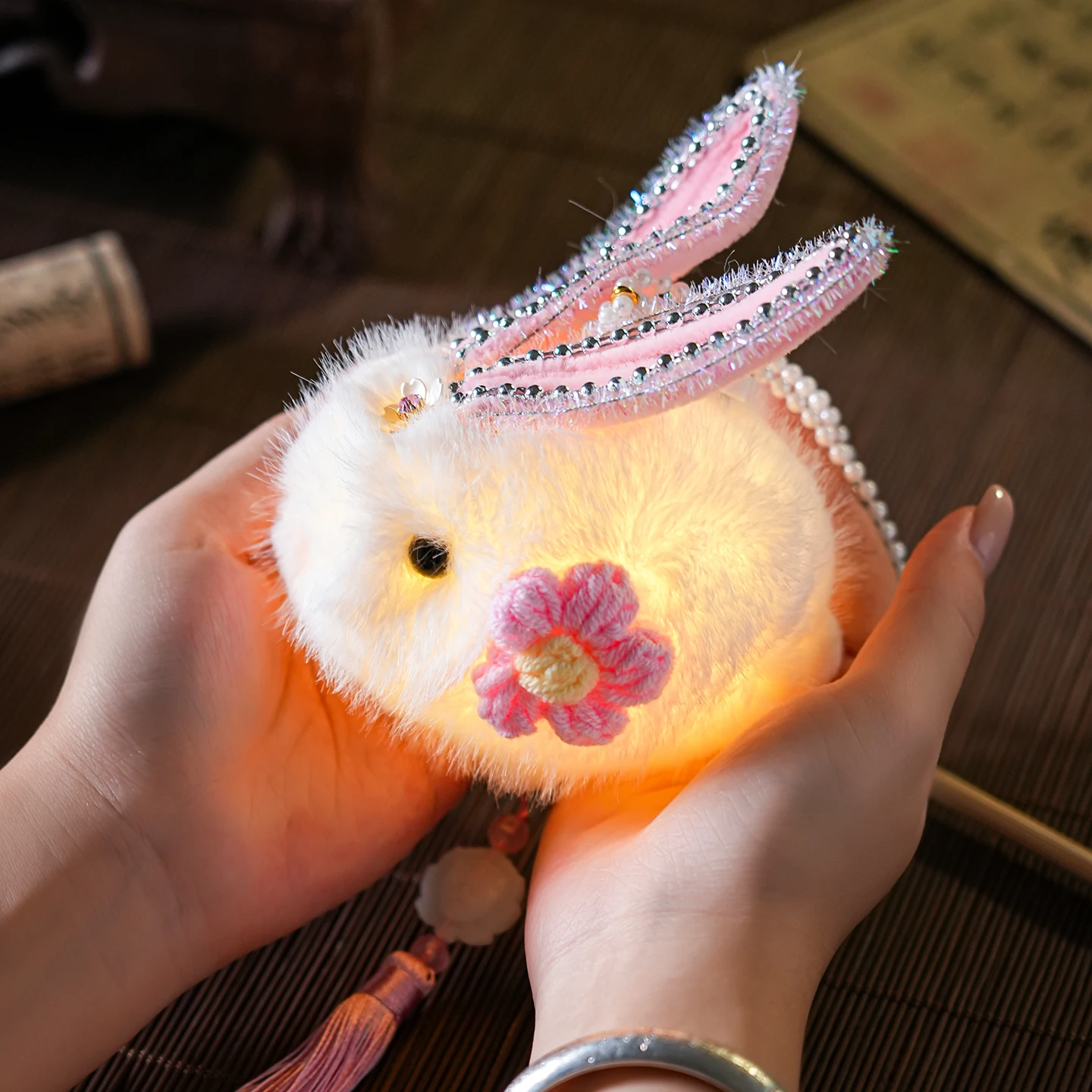 mid-autumn-festival-plush-rabbit-lantern-handheld-outdoor-kindergarten-children's-festival-lighting-decorations-ynq-mrpt