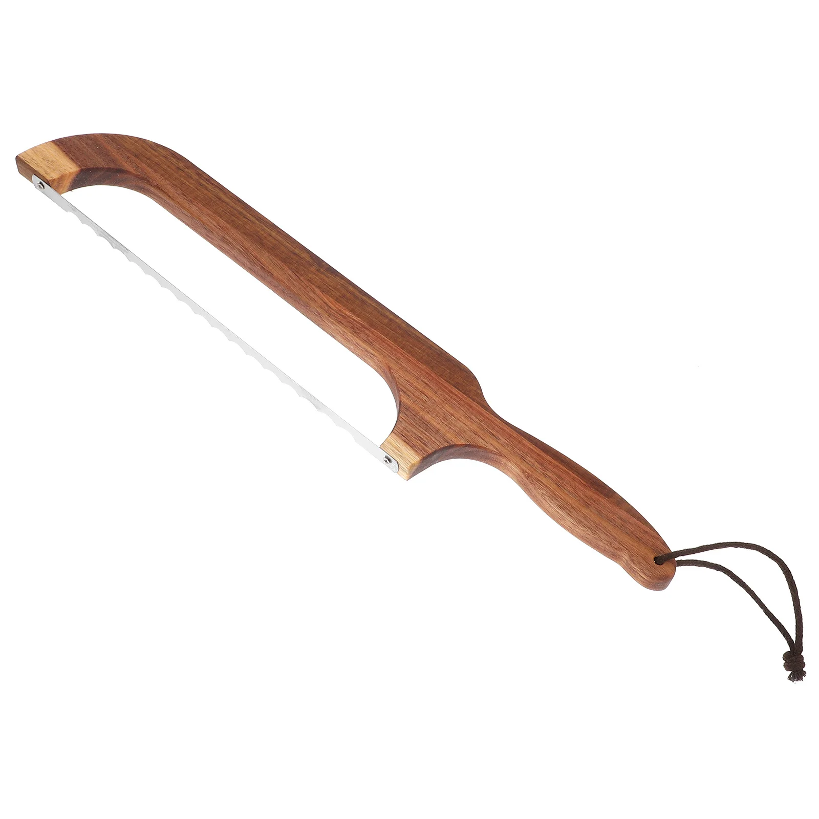 Cortador de pan con mango de madera, diseño dentado ergonómico de acero inoxidable, cortes libres, Baguettes, pasteles, tostadas