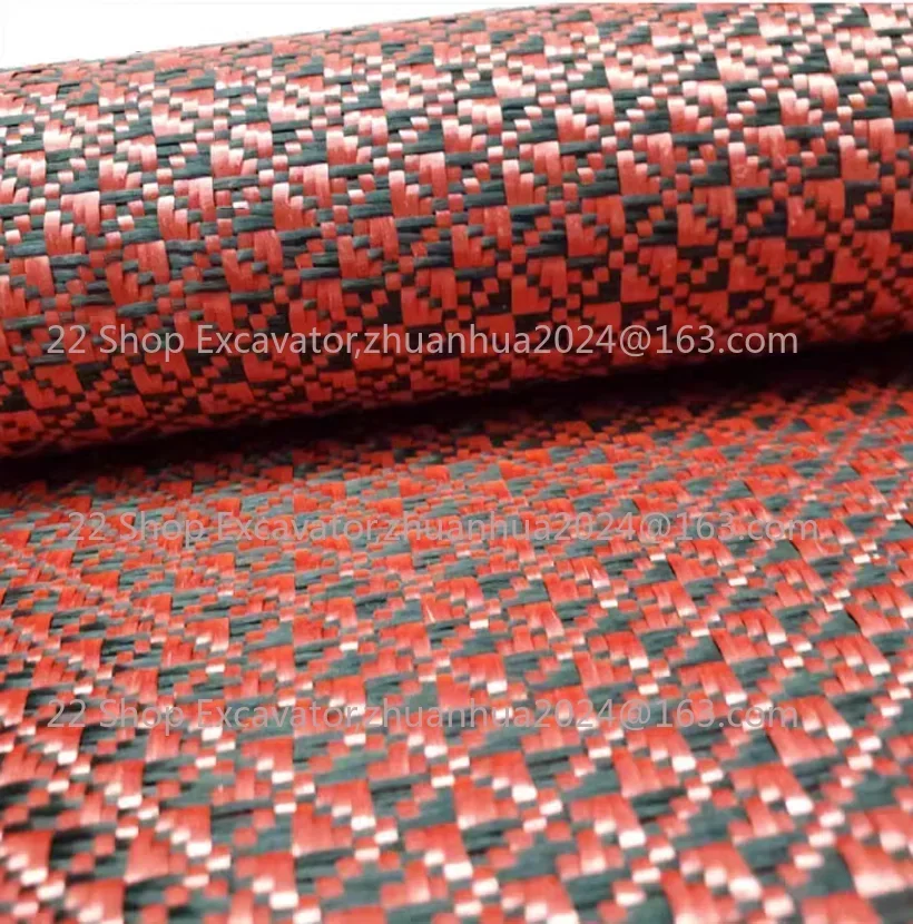 

3k 240GSM Red black Jacquard Aramid Carbon Fiber Blended Fabric Cloth 100cm