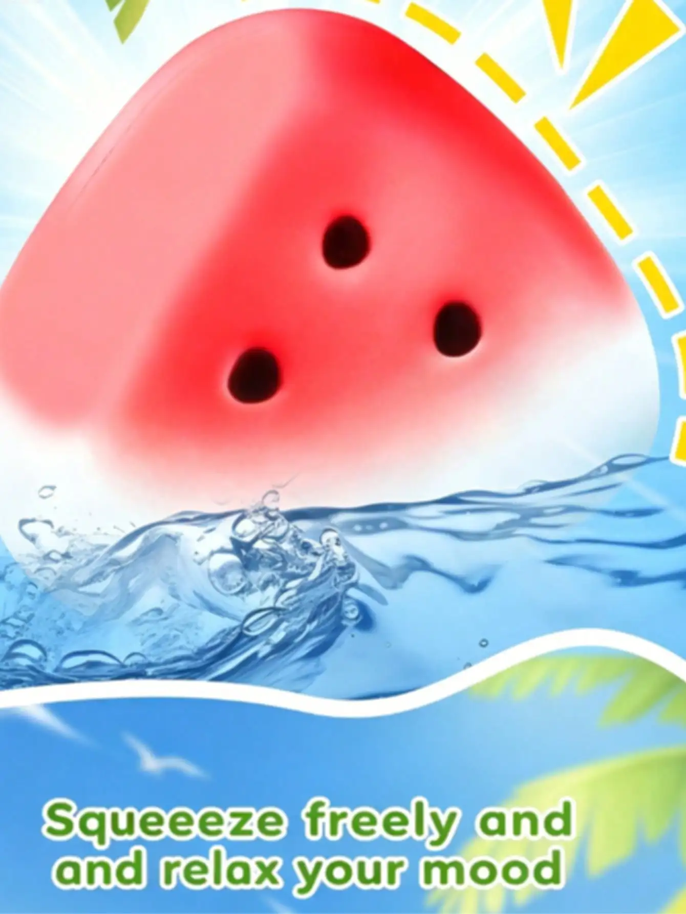 

1pc Realistic Watermelon Slow Rebound Squeeze Toy, Creative Simulated Watermelon Stress Relief Ball