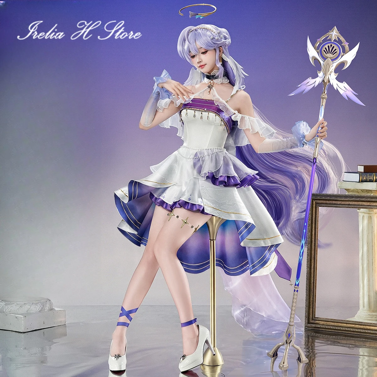 Irelia H Honkai: Star Rail Robin أزياء تنكرية للعبة Robin Starry Night Dress أزياء الهالوين للنساء