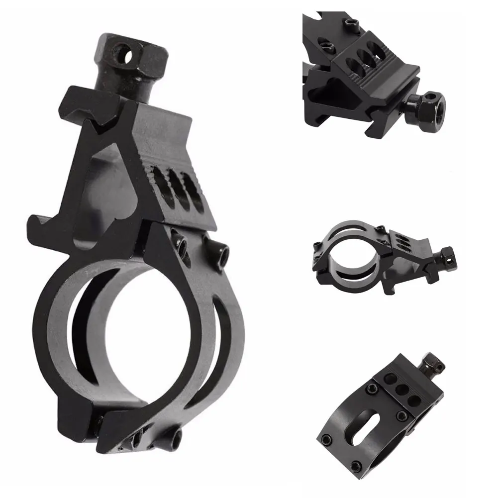 Tactical 25.4mm a sgancio rapido Offset torcia Scope Mount 20mm Picatinny Rail 45 gradi Sight Mount accessori da caccia