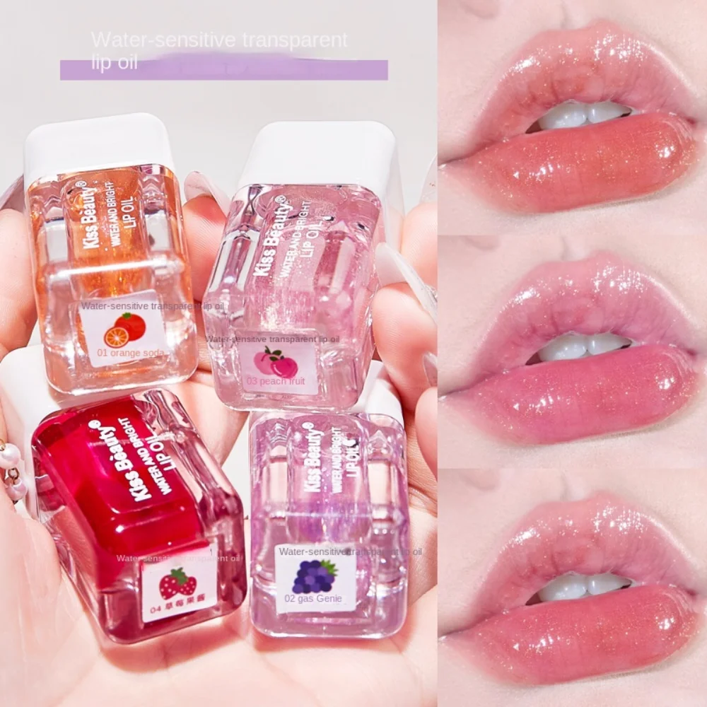 Water Light Lip Oil Lip Plumper Nourishing Non-sticky Cup Lip Glaze Crystal Glossy Pearlescent Mirror Lip Gloss Lip Care