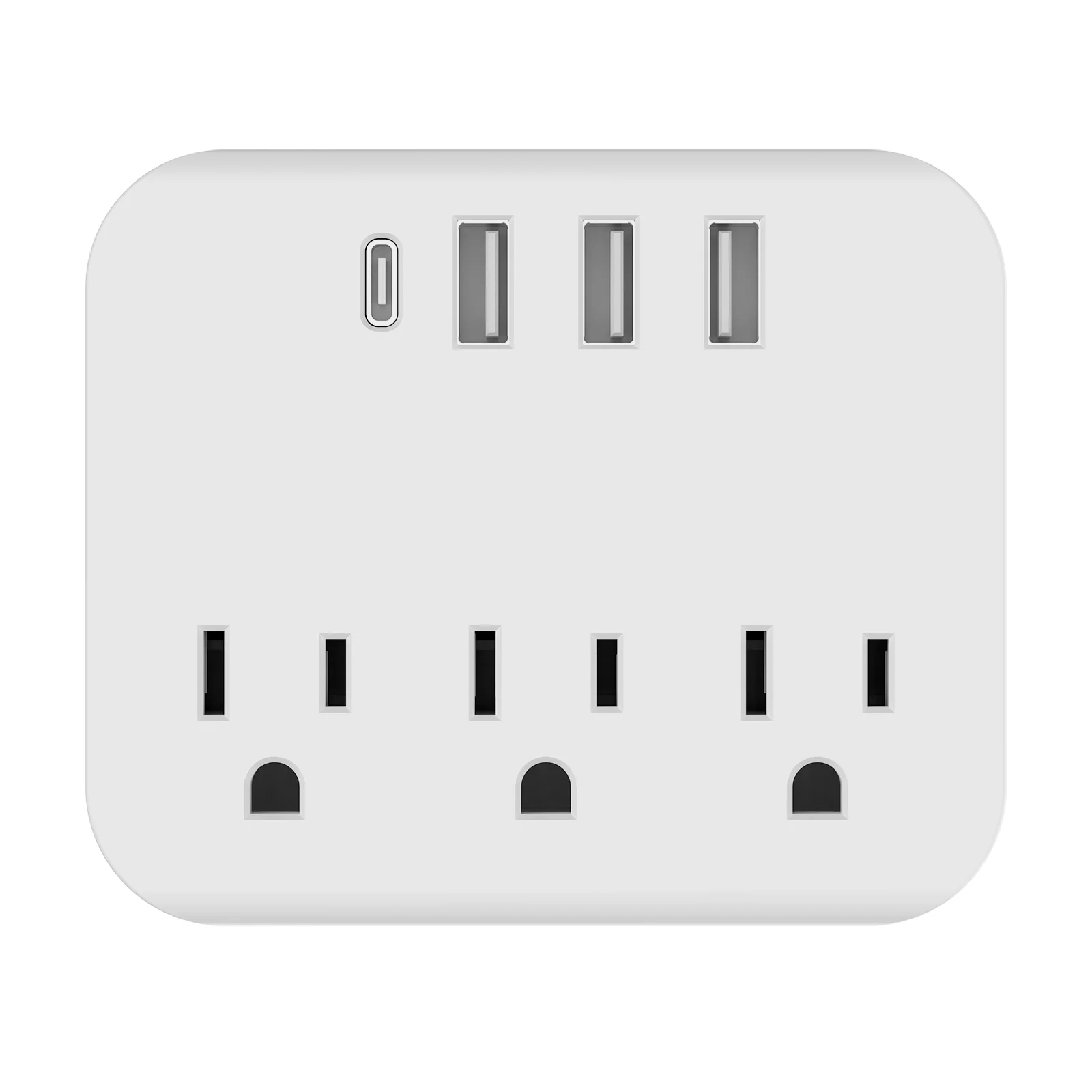 US Power Outlet 3AC 3USB 1C with Surge Protection UL Certified Top Phone Holder Suitable for Home Travel Use