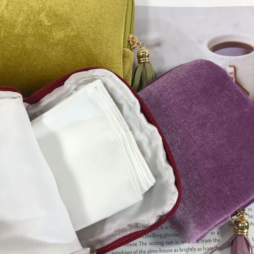 

Light Luxury Velvet Jewelry Packing Bag Bracelet Large Capacity Jewelry Storage Bag Tassel Organizer Jewelry Holder Vacation