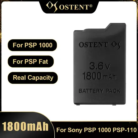 OSTENT Real Capacity 1800mAh Rechargeable Battery Pack for Sony PSP 1000 1001 1002 1003 1004 Game Console Battery Replacement