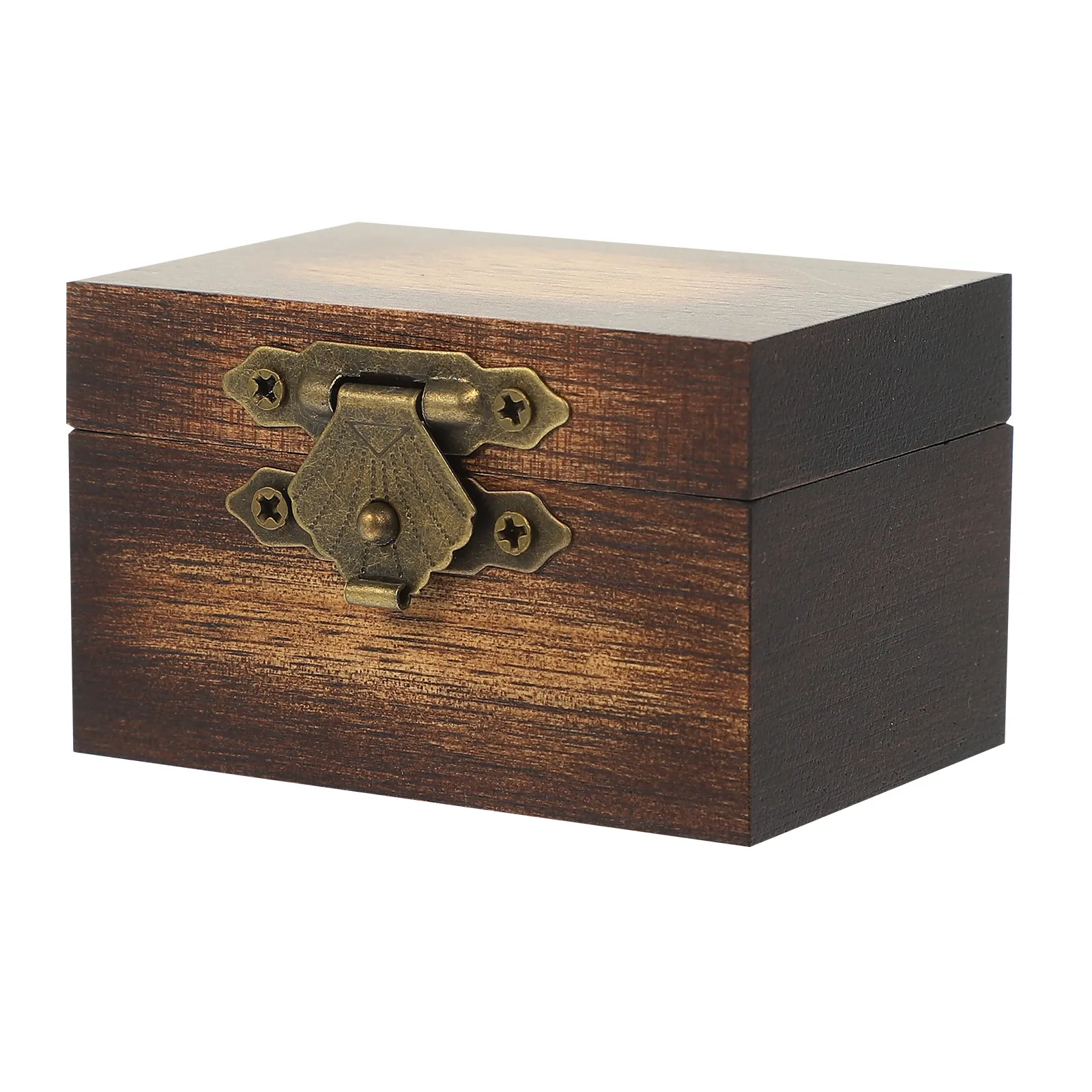 

Vintage Jewelry Box Wooden Ring Organizer Dustproof For Engagement Wedding Gift Storage Case Wood Jewelry Case