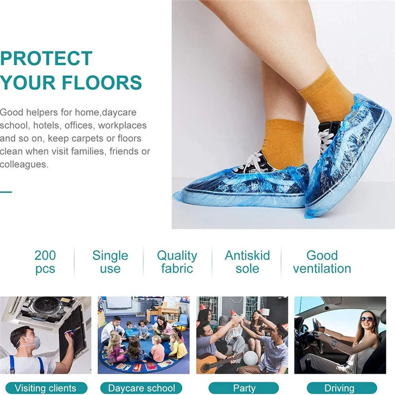 ABUM-300Piece Disposable T-Buckle Overshoes PE Dispensers Dustproof Boot Covers For Automatic Shoe Cover