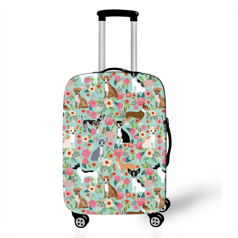 Lovely Chihuahua Dog Printing Luggage Protective Cover Travelling Kawaii Bull Terrier Trolley Case Suitcase Covers Accessories