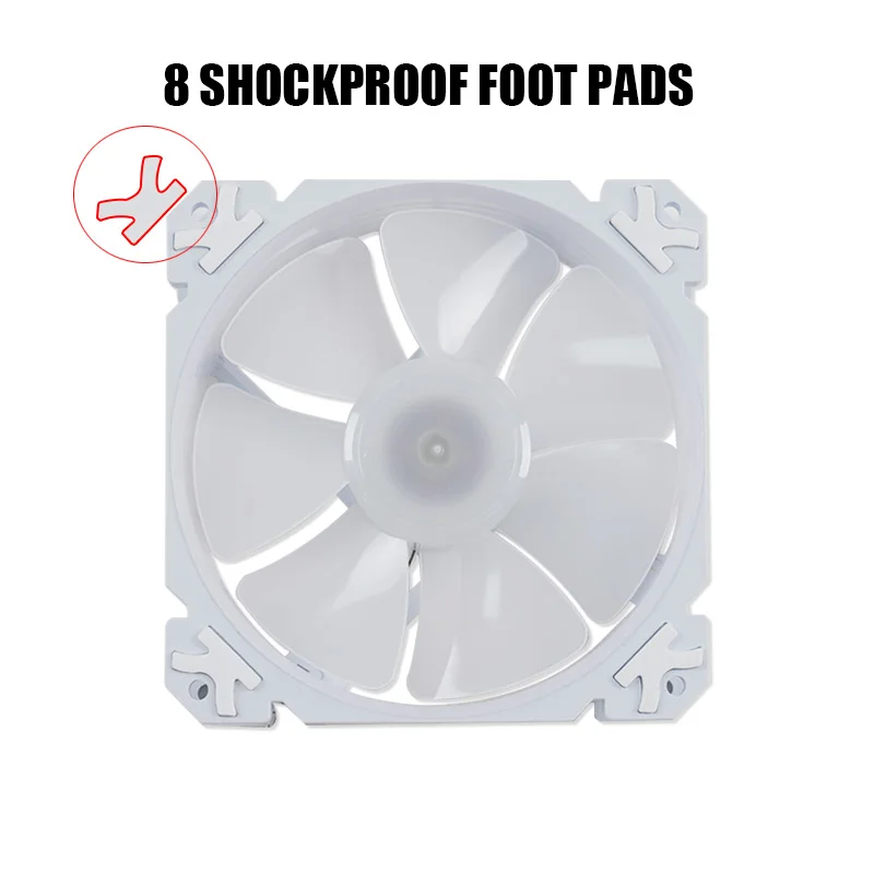 Wentylator komputerowy MANMU o wysokim przepływie powietrza, LED, RGB, 120 mm, do chłodzenia komputera PC