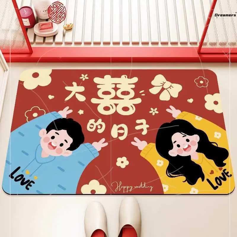 tappetino-da-bagno-in-stile-cinese-moderno-asciugatura-rapida-in-silicone-rosso-con-motivi-nuziali-tappeto-d'ingresso-decorativo-per-la-casa