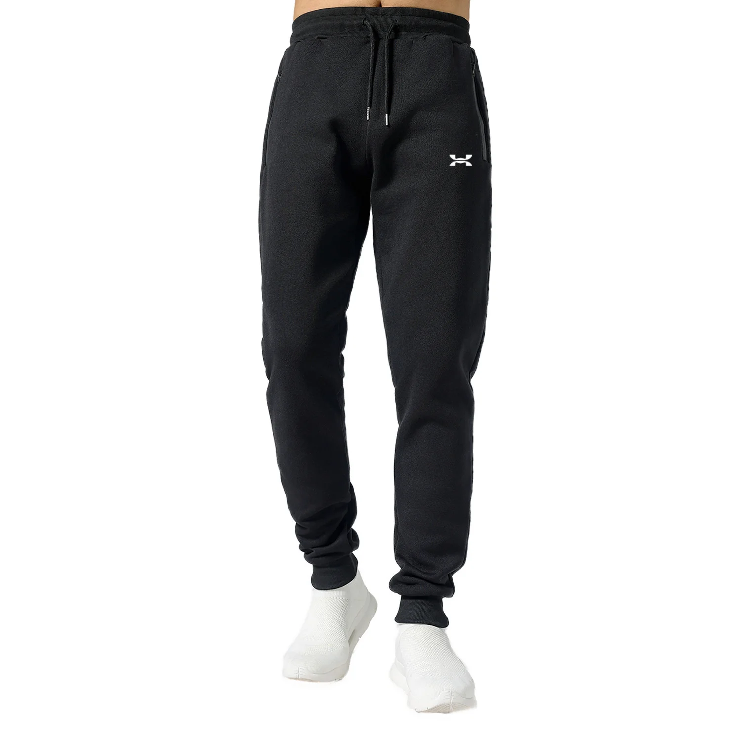 New Men Sports Running Pants Printed Zip Pocket Fleece Jogging Casual Long Bottoms Daily Men's Jogger Sweatpants