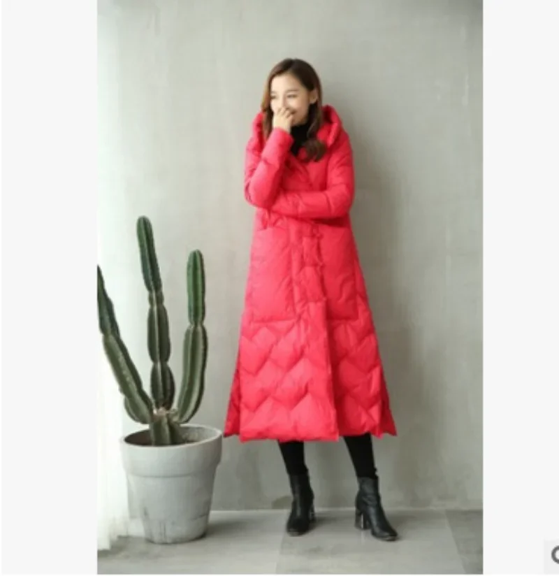 Womens Long Cotton Clothes Coiled Buttons Over Knee Light Retro Womens Loose Coat Winter Clothes Women