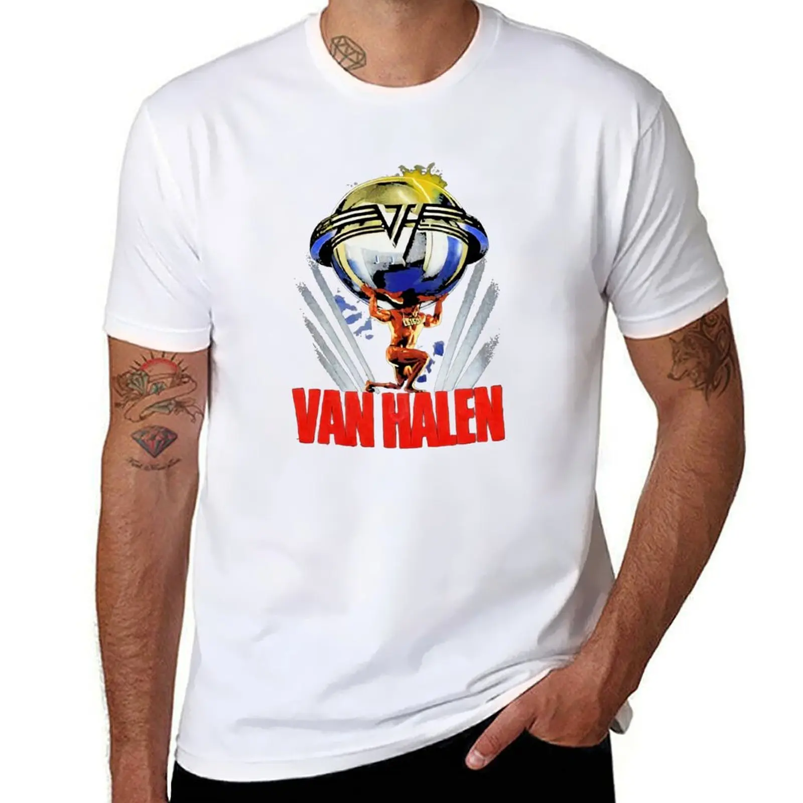 Camiseta Millésime 1986 Van.Halen 5150 Tour du monde, camiseta esencial-2400, camiseta básica de color sólido, manga corta, top de algodón