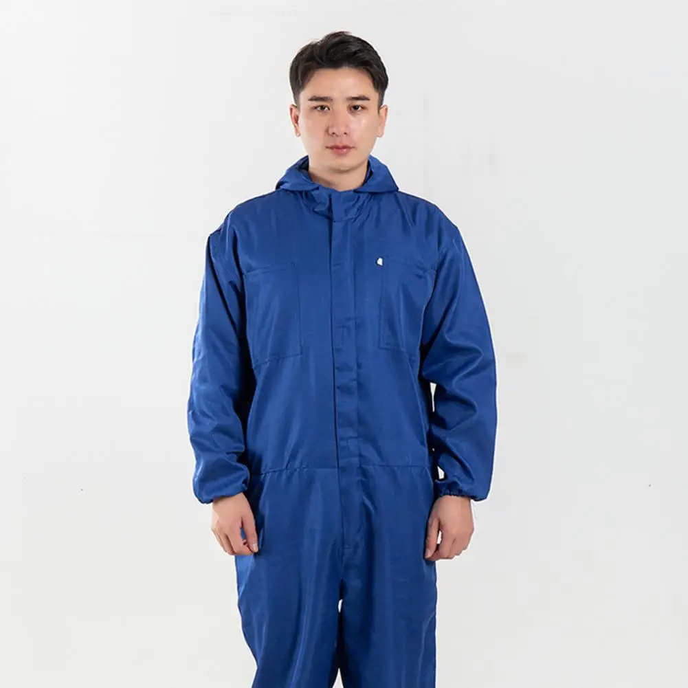 Waterproof Work Jumpsuit Car Repair Workshop Men Jumpsuit with Hat Men Workout Tracksuit Workshop One-Piece Romper Coverall