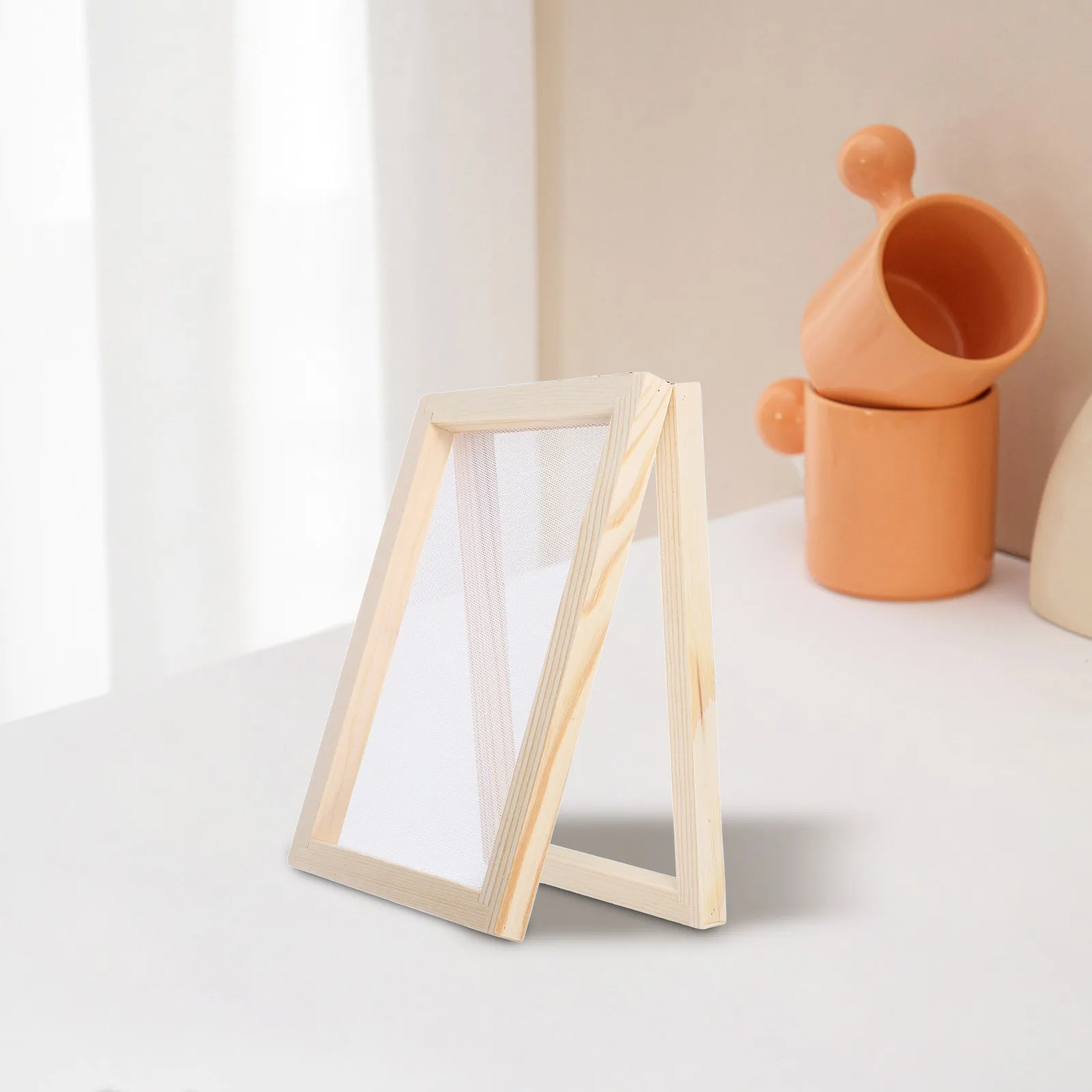 

Wooden Handmade Paper Making Frame DIY Craft Screen Tool for Learning Process Strengthen Awareness Paper Making Screen