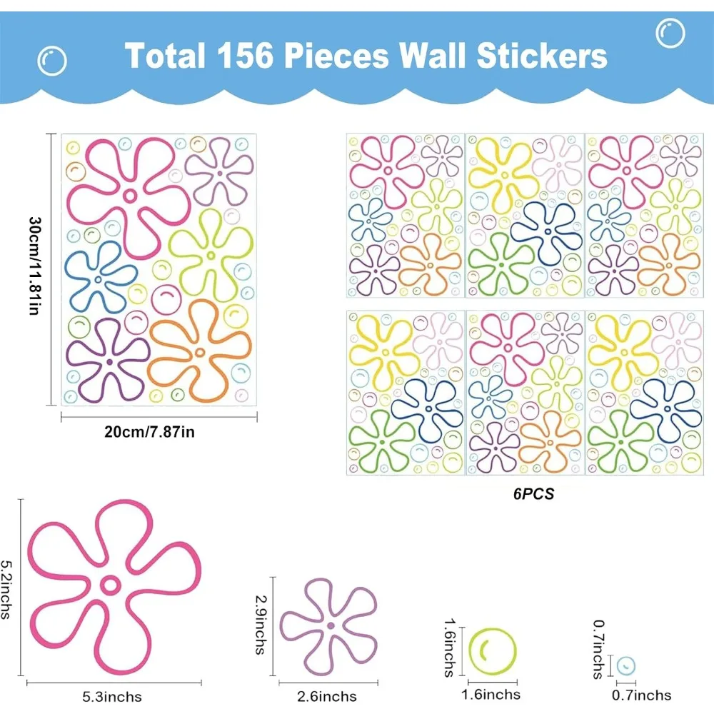 Under The Sea Wall Decals Colorful Ocean Theme Stickers Set of 156 Pieces for Kids Room Decor Bathroom Windows Nursery Laptop Birthday Party Decorations Large 6 Sheets 30x20cm Featuring Bubbles Starfish Seashells Coral view 2