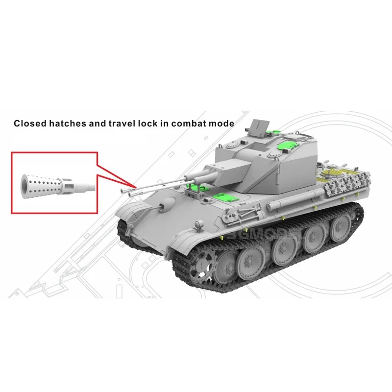 Vespid model assembly kit vehicle VS720013 Black Panther G 37mm anti-aircraft tank project code 341 1/72