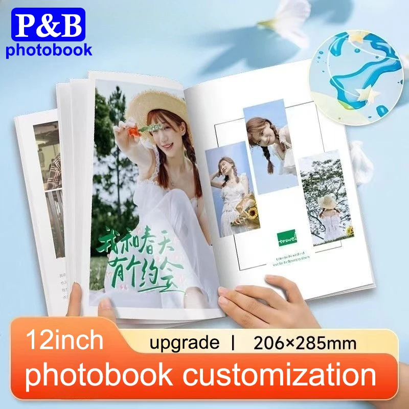 12inch DIY Customized Photo to Magazine Photobook Album Souvenir Book for Wedding Travel Presents Birthday Gift PDF File Print