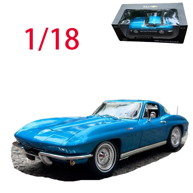 

Diecast 1/18 Scale Chevrolet Alloy Car Model Chevrolet Corvette 1965 Play Vehicles Toys for Boys Original Box Collection
