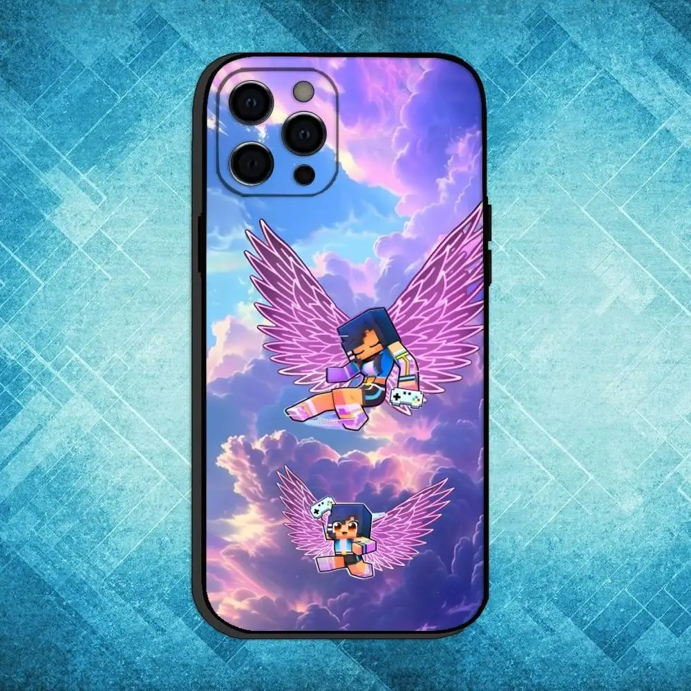 Чехол для телефона A-Aphmau M-Meow с аниме-кошками для iPhone 17,16,15,14,13,12,11 Plus, мягкий черный чехол Pro Max