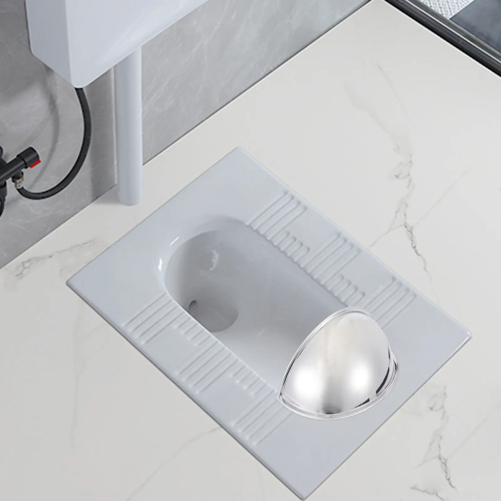 

Squatting Pot Baffle 1 Piece Heavy-Duty Plastic Urine Splashback Protector Corrosion-Resistant Easy Install for Public Toilet