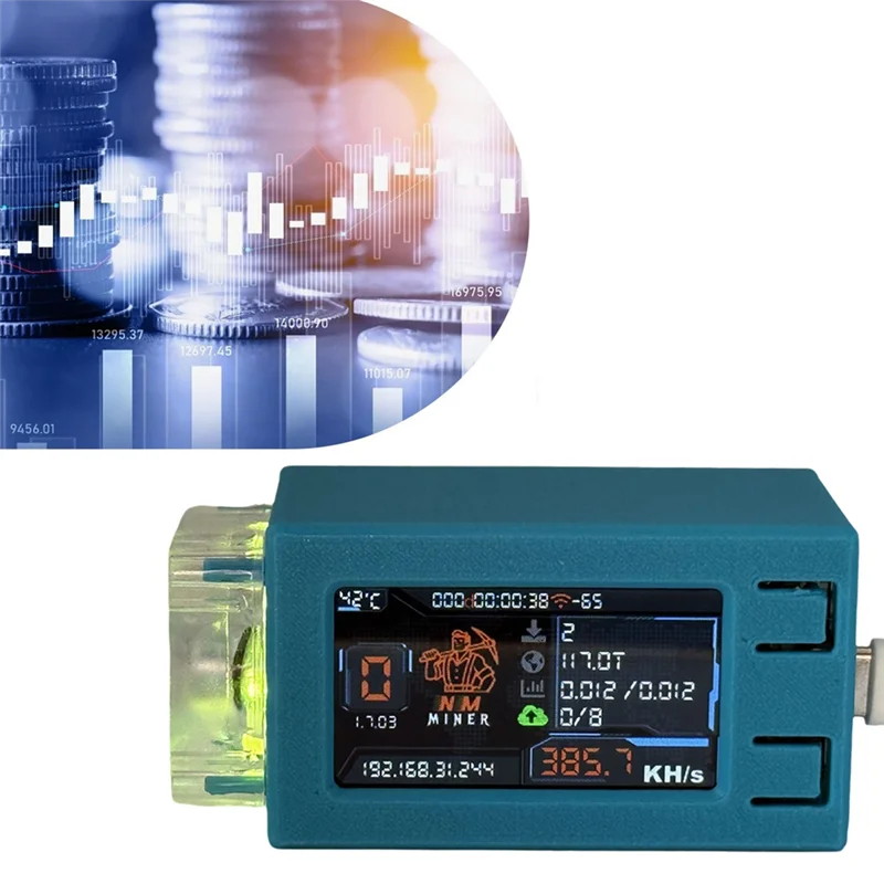 ABT-Nerdminer V2 Pro Max 390KH/S minero de lotería individual Nmminer BTC Miner Nerd Miner Bitcoin Crypto Miner con ventilador fresco RGB