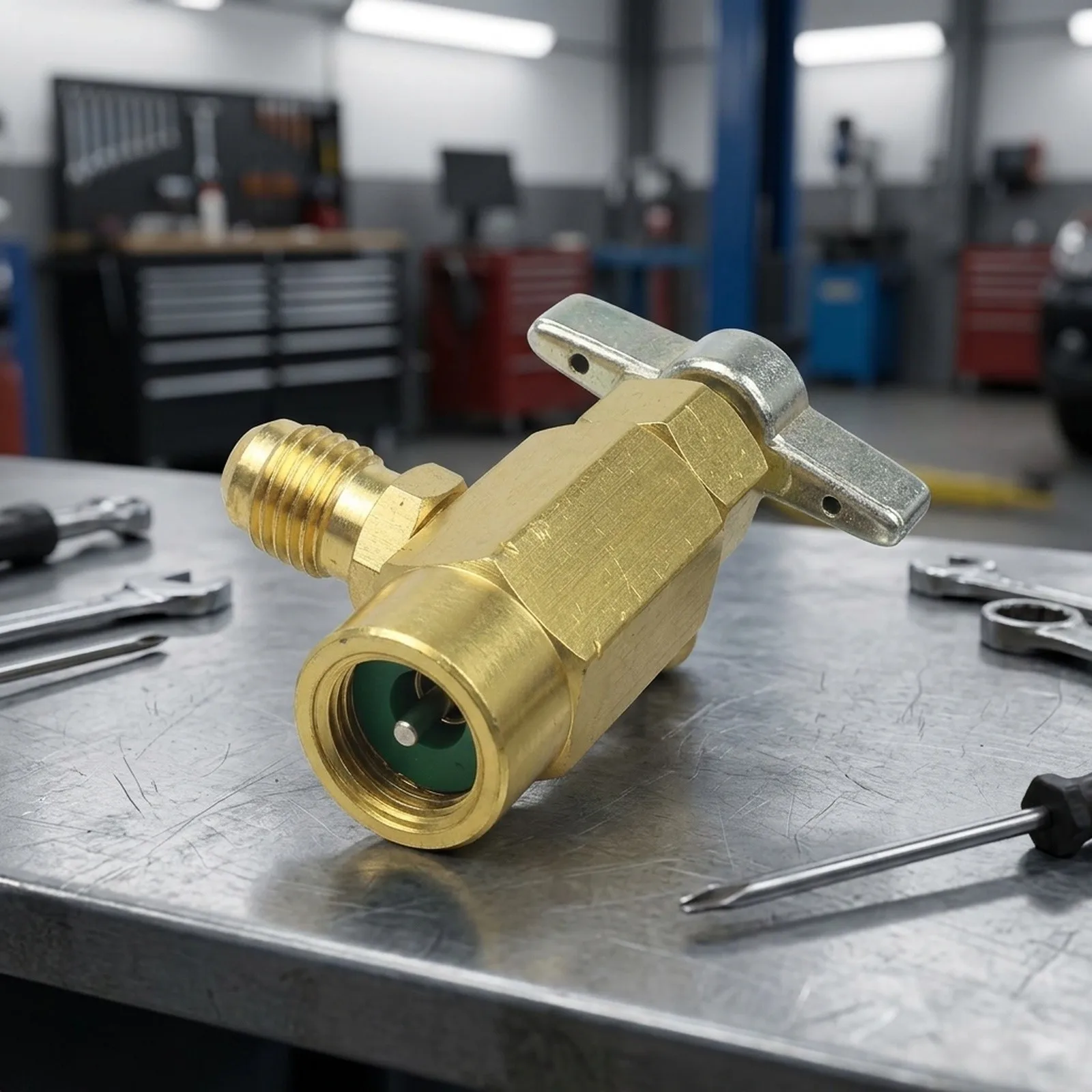 For Automotive For R1234yf Air Conditioning Systems 1/2 ACME-LH Left-Handed Self-Sealing Cylinder Bottle Opener